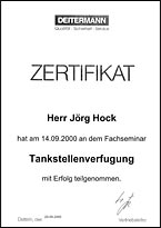Zertifikat Herr Hock